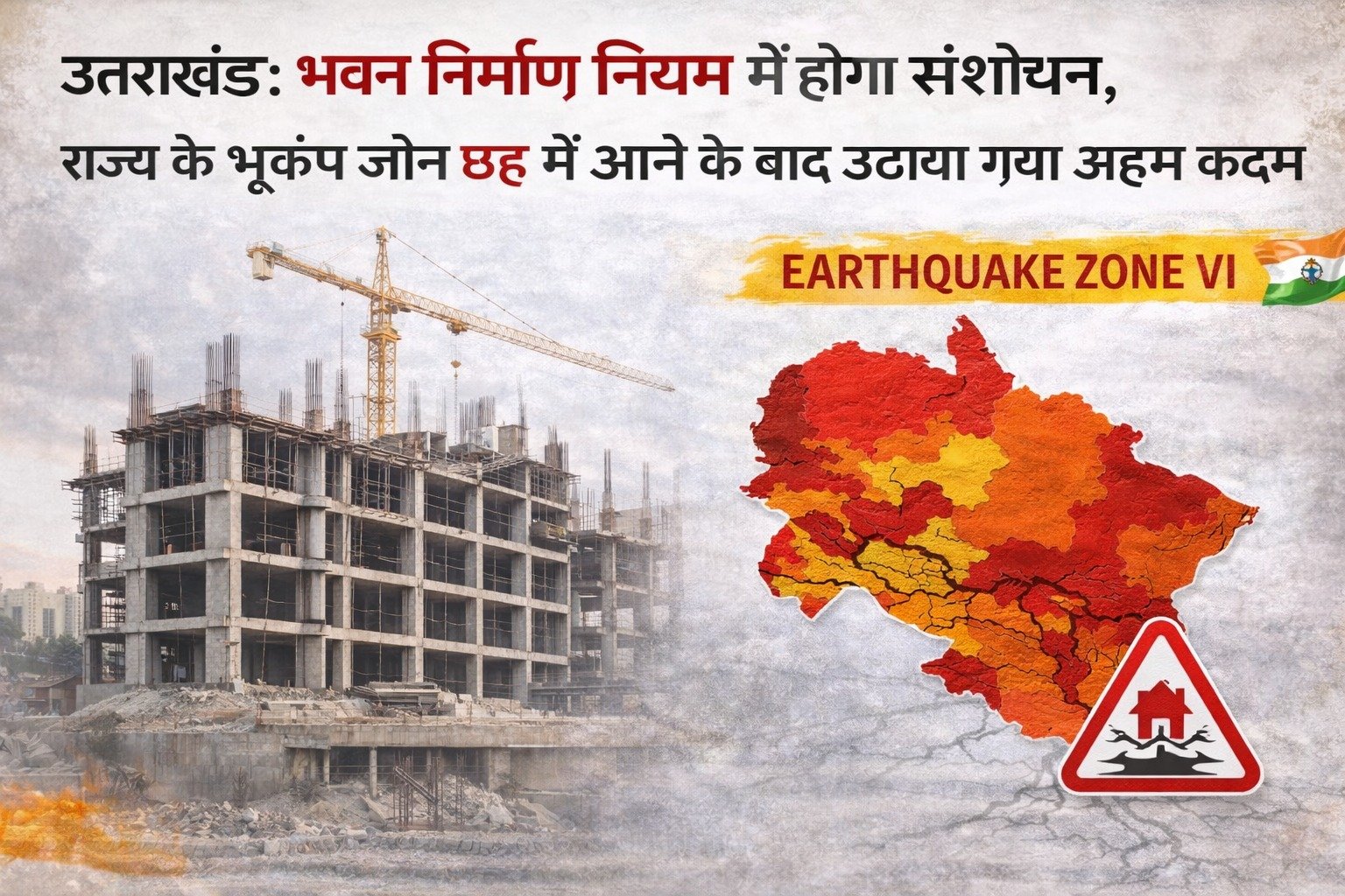 उत्तराखंड : भवन निर्माण नियम में होगा संशोधन, राज्य के भूकंप जोन छह में आने के बाद उठाया गया अहम कदम